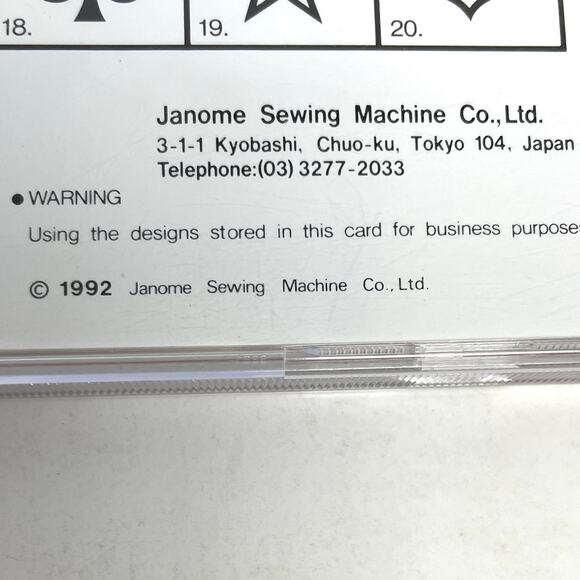 Janome Memory Card 10 Appliqué Series 1992 For Janome 8000 Includes Templates - Picture 12 of 16